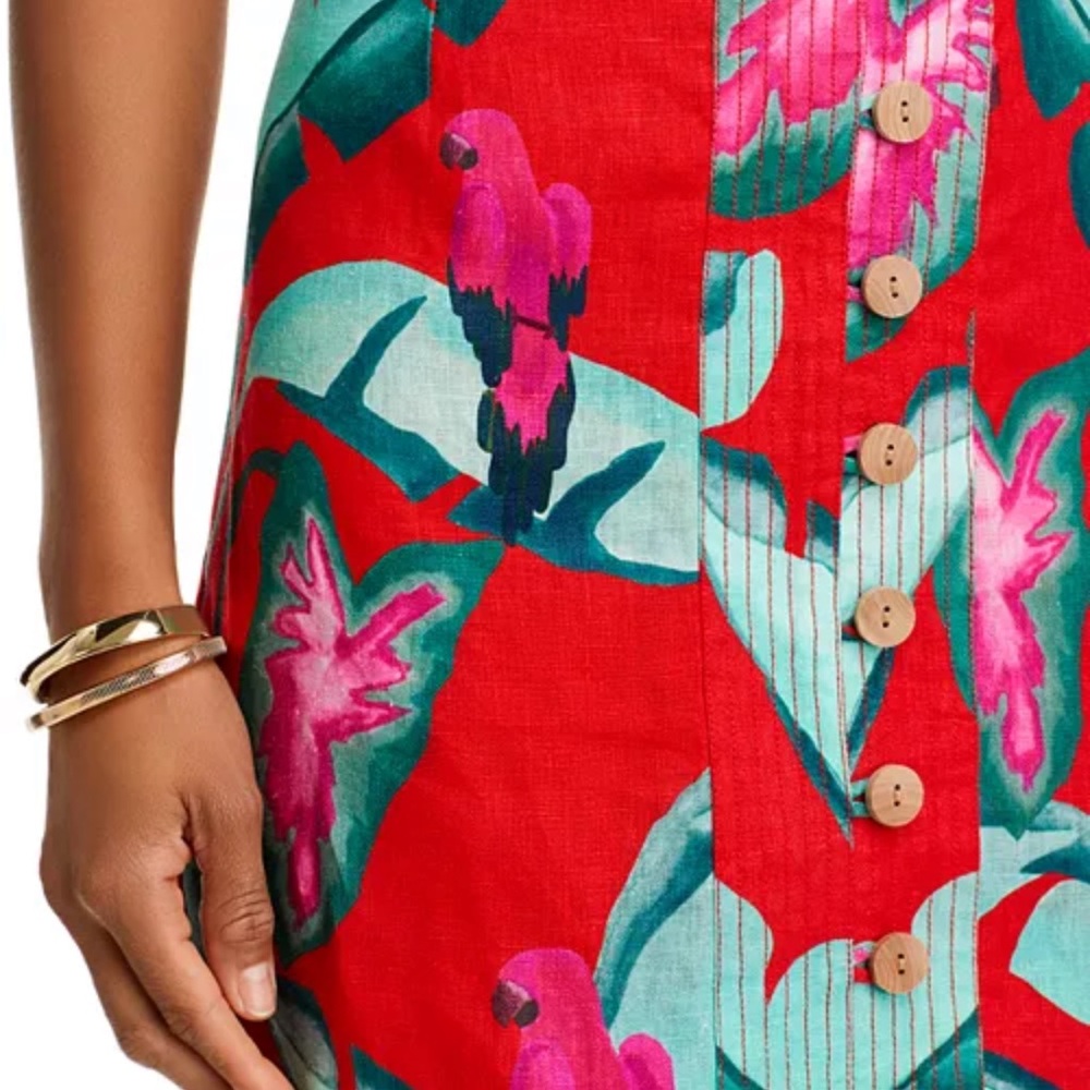 FARM Rio Summer Foliage Mini Linen Dress - Picture 5 of 5
